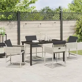 vidaXL Garten Essgruppe 5-tlg. Hellgrau