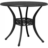 vidaXL Gartentisch, Schwarz Ø90x75 cm Aluminiumguss - Schwarz