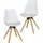 FineBuy Esszimmerstuhl Nina Kunstleder weiß 2er Set