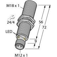 Turck Induktiver Sensor bündig PNP, Wechsler Bi8-M18E-VP6X-H1141