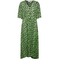 Blusenkleid FRANSA "Blusenkleid FRNemma", Damen, Gr. XS, grün (forest shade mix aop e), Obermaterial: 100% Viskose CV., gemustert, casual, regular fit knöchellang, V-Ausschnitt, Kleider