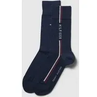 Socken mit Label-Details im 2er-Pack Modell 'GLOBAL', Dunkelblau, 43-46