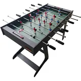 Relaxdays Kickertisch, klappbar, HBT: 78 x 122 x 61 cm, Fußballkicker für Kinder & Erwachsene, mit 3 Bällen, Dunkelbraun
