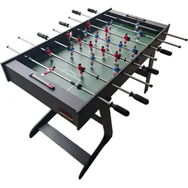 Relaxdays Kickertisch, klappbar, HBT: 78 x 122 x 61 cm, Fußballkicker für Kinder & Erwachsene, mit 3 Bällen, Dunkelbraun