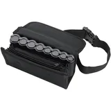 HMF Kellner Geldbörse mit verstellbarem Gürtel, Kellnertasche mit Euro-Geldwechsler und Reißverschlussfach 20,5 x 10 x 6,5 cm Schwarz