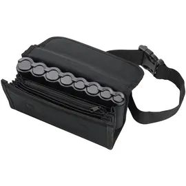 HMF Kellner Geldbörse mit verstellbarem Gürtel, Kellnertasche mit Euro-Geldwechsler und Reißverschlussfach 20,5 x 10 x 6,5 cm Schwarz