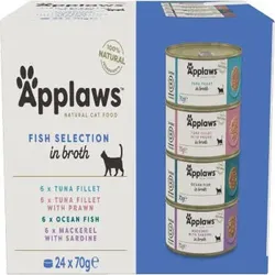 Applaws - Multipack Fischbrühe Auswahl - 24x70g /Katzen
