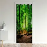 Odot Verdunkelungsvorhänge mit Ösen, 3D Wald Muster Blackout Vorhang Thermo Türvorhang Winddicht Türtrenner Raumteiler Vorhang Raumverdunkelung Thermovorhang (Wald,116x137cm)