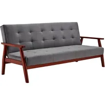 SalesFever Schlafsofa Samt 3-Sitzer Dunkelgrau