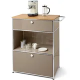 Tchibo - Kaffee-Kommode Metall »Cn3« mit 2 Schubladen - 89x52,5x102cm - hellbraun - Stahl / Aluminium / Kunststoff