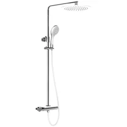 Brausegarnitur EISL "Grande Vita", weiß (weiß, chromfarben), H:101cm, Metall, Kunststoff, Brausegarnituren, Duschsystem mit Thermostat und Ablage, Regendusche mit Wandhalterung