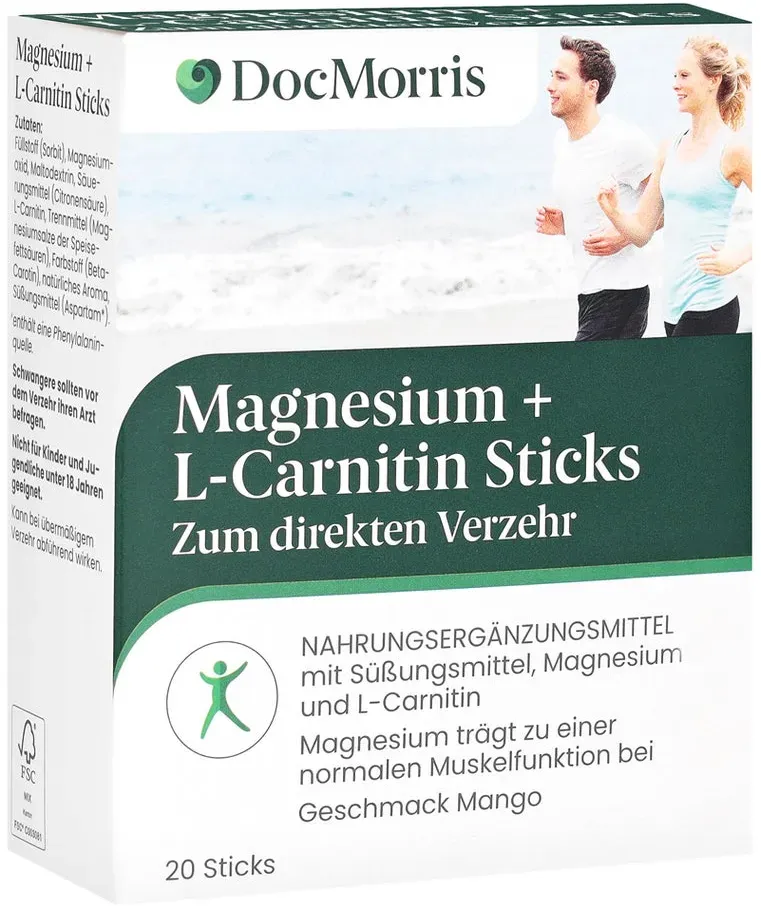 DocMorris Magnesium + L-Carnitin Sticks 20 St