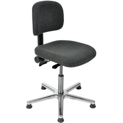 PROREGAL Arbeitsstuhl Arlington, kleiner Rückenlehne, Sitzneigeverstellung, Sitzhöhe 48-66cm, Polstersitze, Aluminium-Fußkreuz, Gleiter