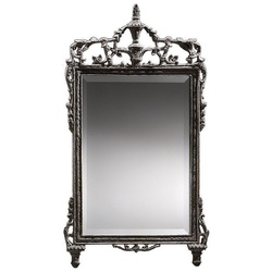 Casa Padrino Barock Spiegel Grau - Prunkvoller handgefertigter Wandspiegel im Barockstil - Antik Stil Garderoben Spiegel - Wohnzimmer Spiegel - Barock Deko Accessoires