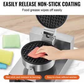 Vevor kommerzielles Waffeleisen 1230 W Waffel Maker mit antihaftbeschichteten Backflächen Waffeleisen aus Edelstahl mit Temperatur- und