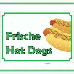Frische Hot Dogs Aufkleber A1 (594x841mm)