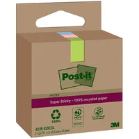 Post-it Haftnotizblock Recycled 3x70BL färbig 622 RSS3COL, hellgrün/hellblau/rosa 4064035059958