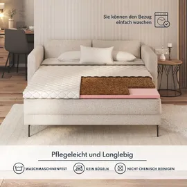 Fdm Topper 200 x 200 cm Matratzenauflage mit Kokos Visco-Schaum 7 Zonen Höhe ca 6 cm H2 H4 Matratzenschoner Premium Bezug