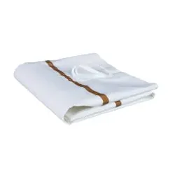 ETERNASOLID Textil-Wäschesack, weiß, mit Knebelverschluss 93225-BR , 1 Packung = 10 Stück, mit braunen Kennstreifen