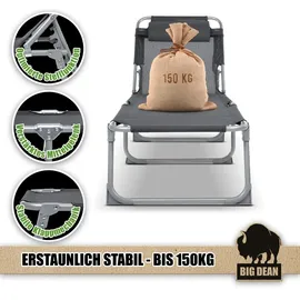 BigDean Sonnenliege 53 x 150 x 0 cm Dunkelgrau
