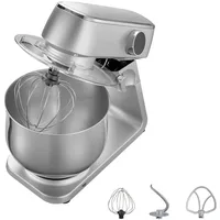 Mophorn Knetmaschine Küchenmaschine Zum Backen, 1800 W Teigmaschine Mit Edelstahlschüssel (7,4 L) & Knethaken & Rührbesen & Schneebesen, 10-stufig Einstellbare Kippbare Rührmaschine Standmixer