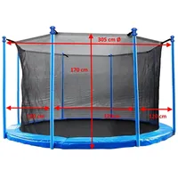 walexo Gartentrampolin Trampolin Innenliegendes Sicherheitsnetz für 6- oder 8 Stangensysteme, Ø 305 cm, (8 tlg) schwarz 305 cm