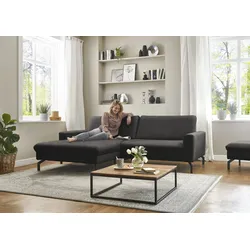 Ecksofa DIE PLANBAR "PN-EM20028 L-Form ohne Kopfstützen", schwarz, B:248cm H:89cm T:179cm, Sofas, wahlweise mit motorischem Canape