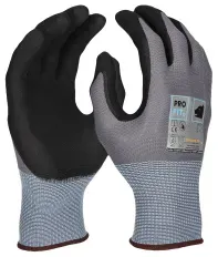 Fitzner Nitril Schnittschutzhandschuh Extra, grau/schwarz 393-12 , 1 Packung = 12 Paar, Größe 12