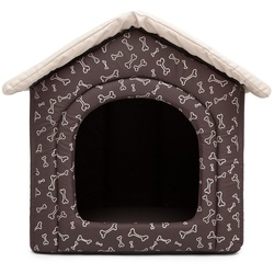 Bjird Tierhaus Hundehütte – Hundehöhle für kleine mittelgroße und große Hunde, Hundeliegen mit herausnehmbarer Dach, Größe S-XXXL, made in EU braun 38 cm x 38 cm x 32 cm