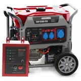GeoTech Pro GGP 6500 ESA - Benzin-Stromerzeuger mit Rädern und AVR-Regelung und Elektrostarter 5.4 kW - Dauerleistung 5 kW - 230V + ATS