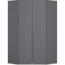 otto home Eckkleiderschrank OTTO HOME "Kleiderschrank Schrank Ankleidezimmer Schlafzimmer Garderobe AGORDO", grau (graumetallic), B:117cm H:229cm T:117cm, Holzwerkstoff, Schränke, Eckkleiderschrank, voll ausgestattet mit großzügigem Stauraum, 2 Höhen MADE IN