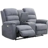 vente-unique Relaxsofa elektrisch 2-Sitzer - Stoff - Grau - NEVERS
