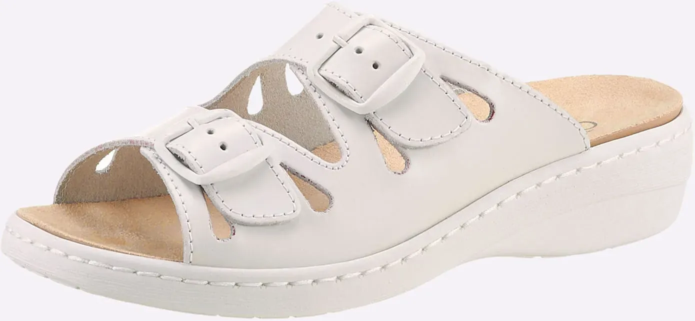 Pantolette AIRSOFT, Damen, Gr. 37, weiß, Glattleder, Schuhe Pantolette