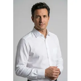 Olymp Businesshemd OLYMP Luxor, modern fit, Herren, Gr. 44, N-Gr, weiß, 100% Baumwolle, Hemden