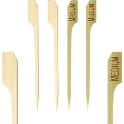 1500x Steak Marker "MEDIUM" aus Bambus 9cm