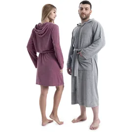 OTTO home Herrenbademantel OTTO HOME "Nela, ideal für Sauna & Spa, Hotelbademantel, Morgenmantel" Gr. XL, grau, L:125cm, Leichtfrottee, Hausmäntel, einfarbig, S-4XL, mit Reißverschluss