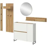 Möbel Kraft Drive Garderobenkombination 236x197x32 cm weiß