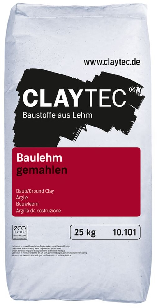 CLAYTEC Baulehm gemahlen, TROCKEN, 25 kg auf Palette **Versandkosten PLZ-abhängi...
