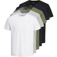 JACK & JONES T-Shirt 5er Pack JORJXJ TEE CREW NECK - White / Detail Packed W All Colors - S