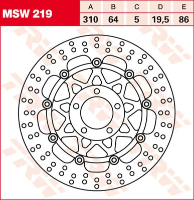 TRW Lucas Brake schijf MSW219, drijvend