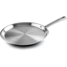 Lacor - 45829 - Crêpesmaschine für Feinschmecker, Edelstahl 18/10, PFOA-frei, ergonomischer Griff, Sandwich-Wärmediffusorboden, induktionsgeeignet und spülmaschinenfest, Ø28 cm