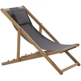 Beliani Avellino Liegestuhl 59 x 59 x 108 cm grau klappbar