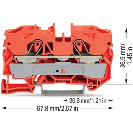 WAGO 2010-1202 Durchgangsklemme 10mm Zugfeder Orange