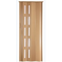 Standom Falttür Schiebetür Buche (Erle) Fenster H. 201 cm für Türbreite bis 94 cm st5 (1 Karton, 1-St., 1 Set), teils vormontiert braun