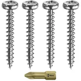 vasalat Spax Holzschrauben-set Vollgewinde | 4 Größen: 3x15; 3x20; 3x25; 3x30 Wirrox Silber
