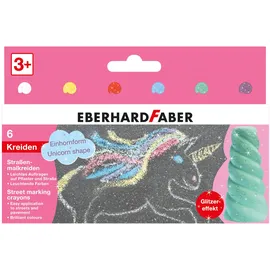 Eberhard Faber Einhorn Straßenmalkreide Glitzer farbsortiert 6 St.