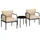 Outsunny 3tlg. Gartenmöbel-Set, Bistro-Set mit 2 Stühlen, 1 Couchtisch, Sitzkissen, Gartensitzgruppe für Balkon, Terrasse, - - Beige