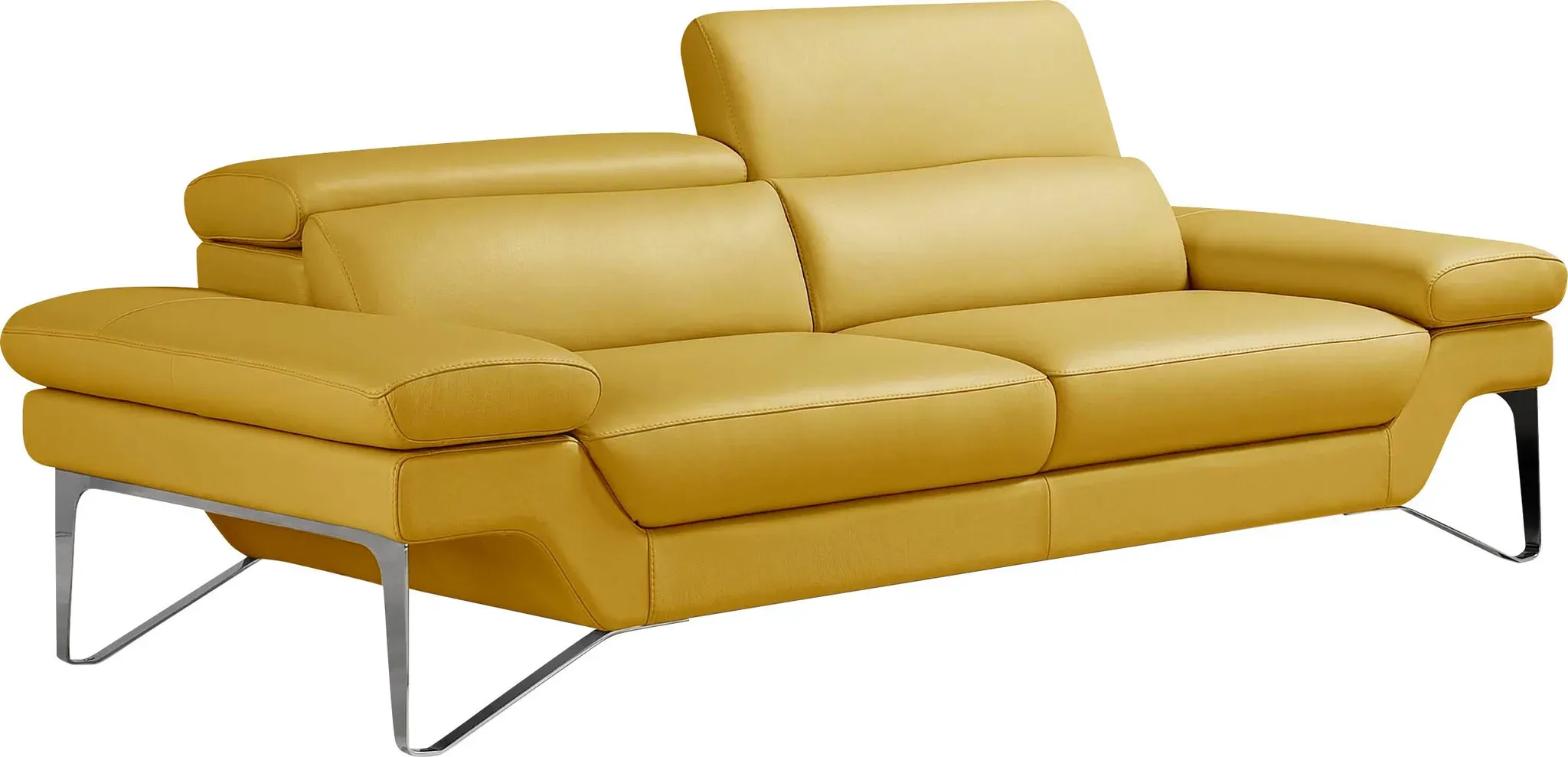 2,5-Sitzer EGOITALIANO "Princess, Designsofa und super bequem, tolle Detailverarbeitung", gelb, B:236cm H:95cm T:108cm, Leder BULL (Echtes Rindsleder). Geschliffenes, pigmentiertes und behandeltes Rindsleder mit einer Dicke von 1, 3-1, 5 mm. Es handelt sich um ein weiches, geschütztes Leder. Eine leichte Deckschicht schützt sie vor Flecken, ohne ihre ursprünglichen Eigenschaften zu verändern. Dieses geschützte Leder kombiniert die Vorteile von Natürlichkeit und Weichheit mit einer guten Beständigkeit gegen