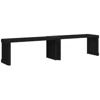 Furnicato Gartenbank Ausziehbar Schwarz 212,5x40,5x45cm Massivholz Kiefer