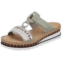 Pantolette, Keilabsatz, Sommerschuh, Schlappen mit Zierperlen besetzt, Gr. 36, mint, , 58091463-36